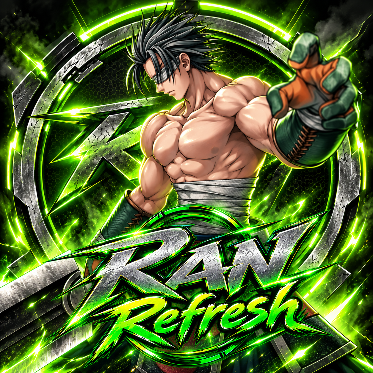 นักสู้และตรา RAN Refresh พลังเขียวนีออน